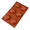 Silicone Mould Half Sphere Half Round Half Circle 6 Cavity Chocolate Fondant Clay Marzipan Mould