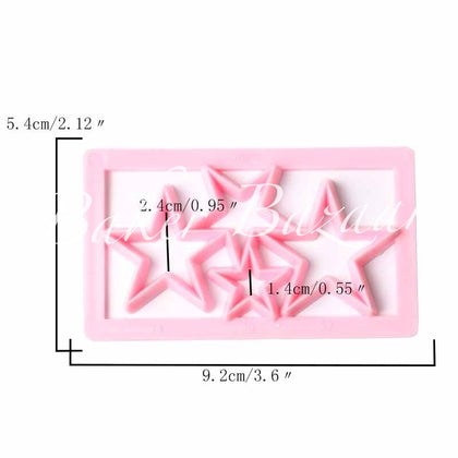 Geometrical Stars Shape Fondant Quilt Mold Embosser Biscuit Cookie Cutter For Cupcake Decoration