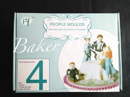 Peoples Mould- 1 Man/1 Woman & 2 Children, Full Body Set.