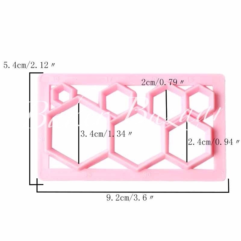 Geometrical Mini Hexagon Shape Fondant Quilt Mold Biscuit Mold Cookie Cutter For Cupcake Decoration