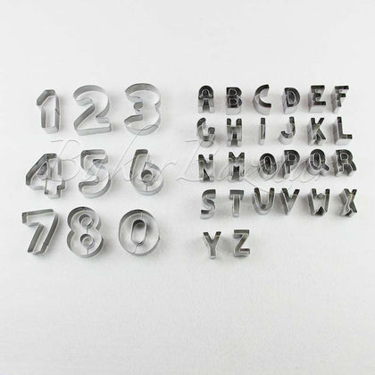 Steel Alphabet & Number Cutter  -Bakeware Mould Biscuit Mould Cookie Mould Set Sugar Arts Fondant Cake Decoration DIY Tool.