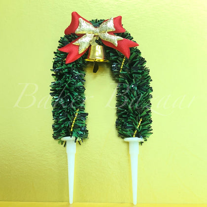 Christmas Pine Cone Bell Cake Decorating Topper 1 Figure - Plastic Gift Toy Topper