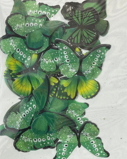 Edible butterfly Wafer Paper - Green