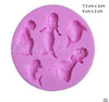 Fondant Mould 5 Cavity Mermaid Aquatic Dolphin - Silicone Fondant Clay Marzipan Mould.