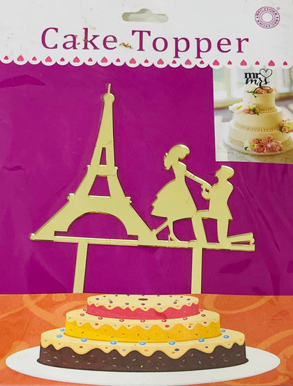 Acrylic Cake Topper or Silhouette - Design 3-7 Inch - Golden