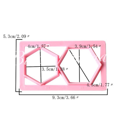 Geometrical Big Hexagon Shape Fondant Quilt Mold Biscuit Mold Cookie Cutter For Cupcake Decoration