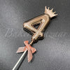 Number 4 Crown Style Plastic Cake Topper - Rose Gold