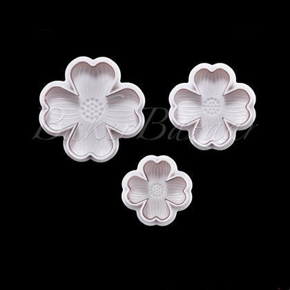 4 Petal Flower Plunger Cutter Set Of 3 Pcs - SugarCraft Fondant Plunger Cutter Cake Decorating DIY Tool.