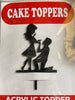 Engagement  Cake Topper Design 3-7 Inch - Black  Design 1