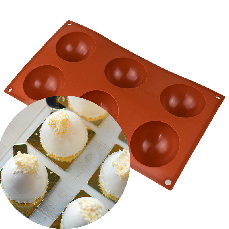 Silicone Mould Half Sphere Half Round Half Circle 6 Cavity Chocolate Fondant Clay Marzipan Mould