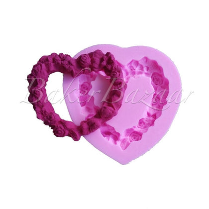 Fondant Mould Heart Style Garland Shape - Fondant Clay Marzipan Mould.