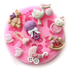 Fondant Mould 9 Cavity Girl Baby Shower Theme - Silicone Fondant Clay Marzipan Mould.